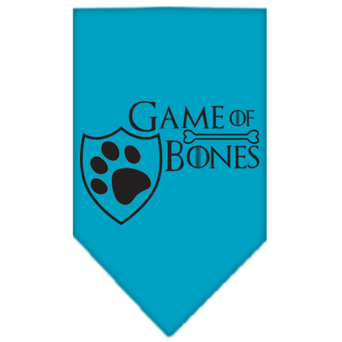 Game of Bones Screen Print Bandana Turquoise Small
